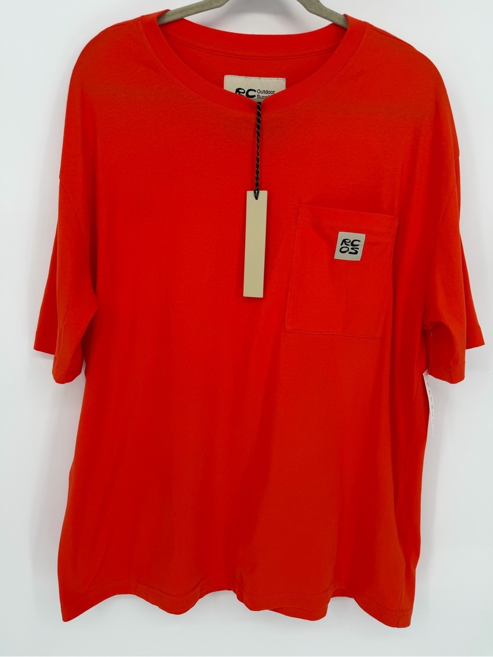 Reese Cooper Vibrant Orange Short Sleeve Pocket Tee